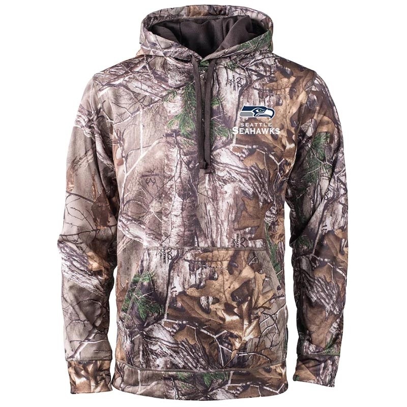 Men's Seattle Seahawks Realtree Camouflage Champion Tech Fleece Pullover Hoodie