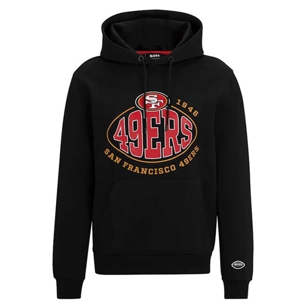 Men's San Francisco 49ers Black BOSS X Touchback Pullover Hoodie