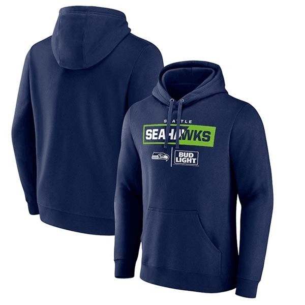 Men's Seattle Seahawks Navy X Bud Light Pullover Hoodie