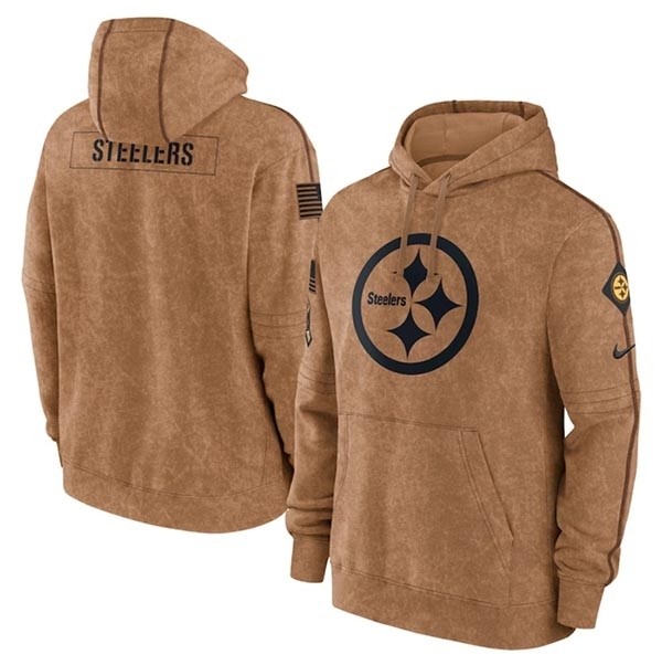 Men's Pittsburgh Steelers 2023 Brown Salute To Service Pullover Hoodie