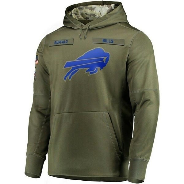 Men's Buffalo Bills Army Green Salute To Service Pullover Hoodie