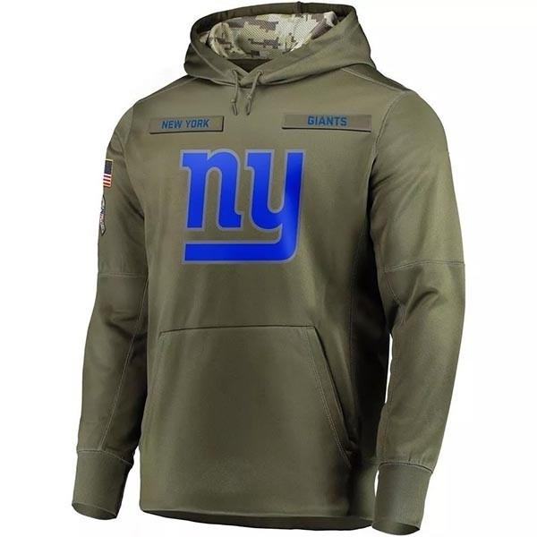 Men's New York Giants Army Green Salute To Service Pullover Hoodie