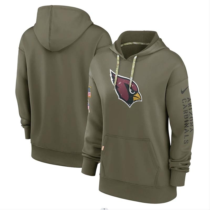 Women's Arizona Cardinals Nike Olive 2022 Salute To Service Performance Pullover Hoodie