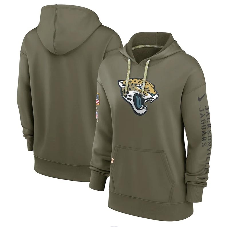 Women's Jacksonville Jaguars Nike Olive 2022 Salute To Service Performance Pullover Hoodie