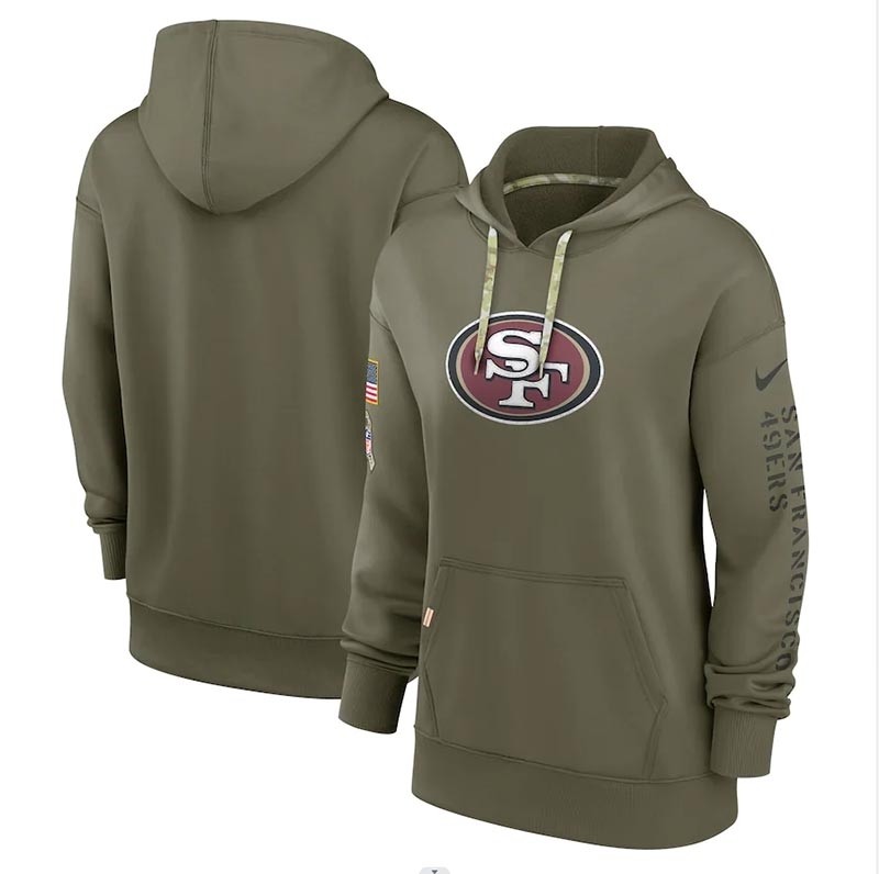 Women's San Francisco 49ers Nike Olive 2022 Salute To Service Performance Pullover Hoodie