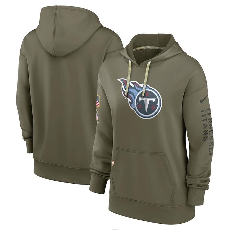 Women's Tennessee Titans Nike Olive 2022 Salute To Service Performance Pullover Hoodie