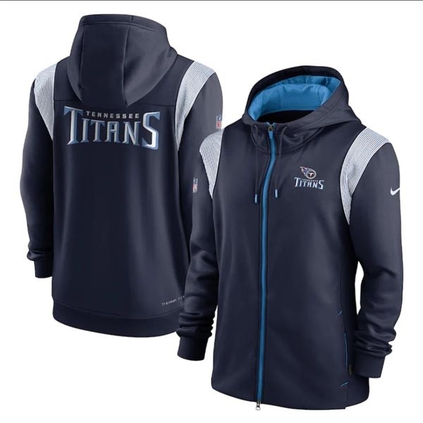 Men's Tennessee Titans Navy Zipper Hoodie