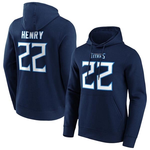 Men's Tennessee Titans #22 Derrick Henry Navy Hoodie