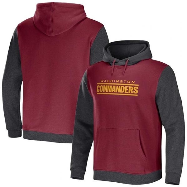 Men's Washington Commanders X Darius Rucker Collection Burgundy Charcoal Colorblock Pullover Hoodie