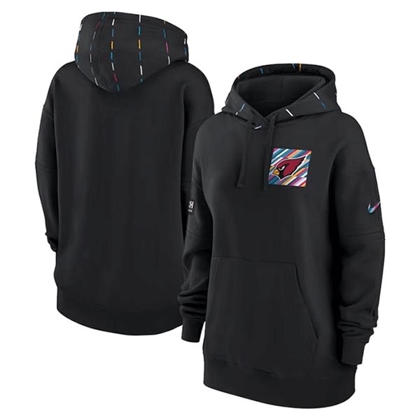 Women's Arizona Cardinals Black 2023 Crucial Catch Club Pullover Hoodie(Run Small)