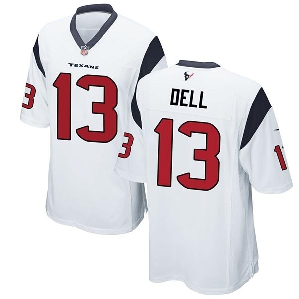 Men's Houston Texans #Tank Dell White Stitched Game Jersey