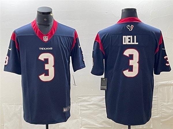 Men's Houston Texans #3 Tank Dell Navy Vapor Limited Jersey