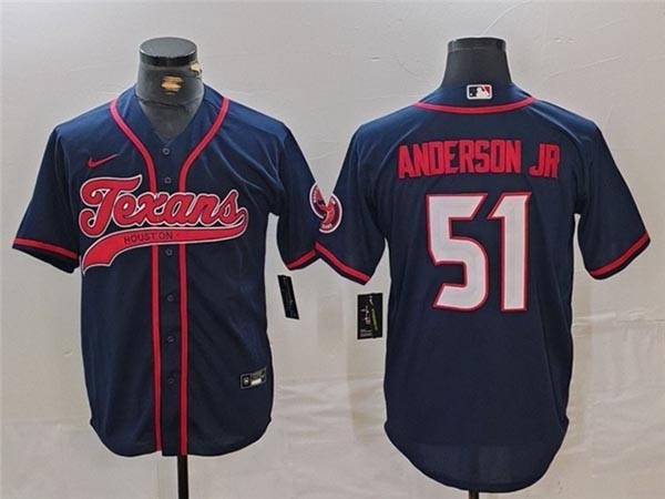 NFL Houston Texans #51 Will Anderson Jr. Navy Baseball Limited Jersey