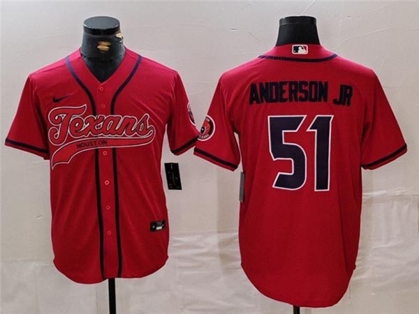 NFL Houston Texans #51 Will Anderson Jr. Red Baseball Limited Jersey