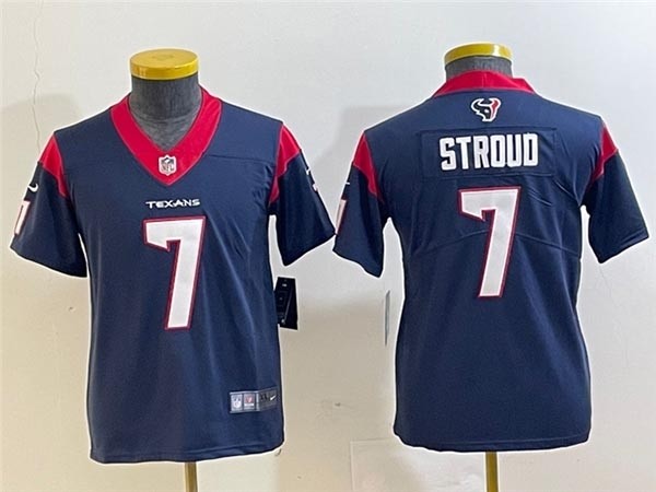 Youth Houston Texans #7 C.J. Stroud Navy Vapor Limited Jersey