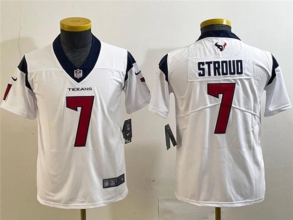 Youth Houston Texans #7 C.J. Stroud White Vapor Limited Jersey