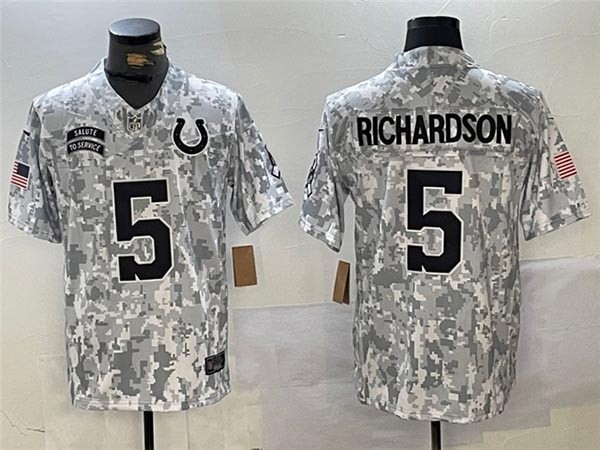 Men's Indianapolis Colts #5 Anthony Richardson Arctic Camo 2024 Salute To Service Limited Jersey