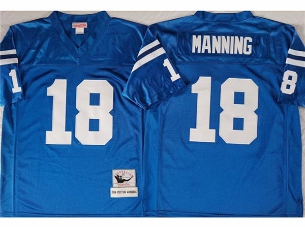 Men's Indianapolis Colts #18 Peyton Manning 2006 Throwback Blue Jersey