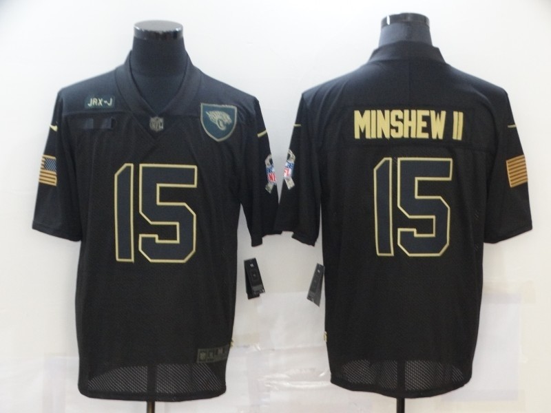 Nike Jaguars #15 Gardner Minshew II Black 2020 Salute To Service Limited Jersey