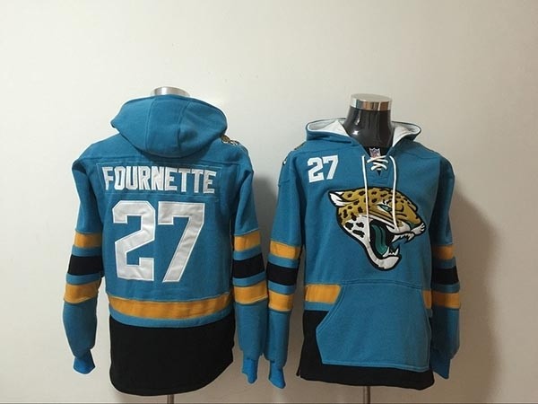 NFL Jacksonville Jaguars #27 Leonard Fournette Green All Stitched Hooded Sweatshirt