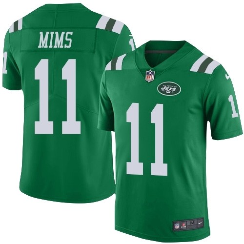 Nike Jets #11 Denzel Mims Green Men's Stitched NFL Limited Rush Jersey