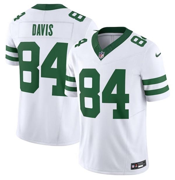 Men's New York Jets #84 Corey Davis White 2023 F.U.S.E. Vapor Limited Throwback Stitched Football Jersey