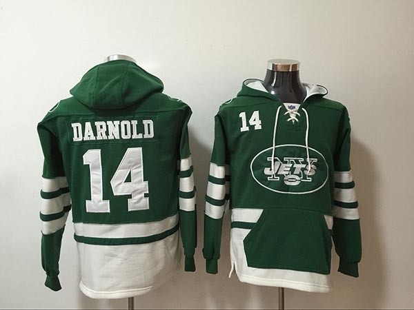 NFL New York Jets #14 Sam Darnold Green All Stitched Hooded Sweatshirt