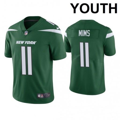 Youth Jets #11 Denzel Mims Green Team Color Stitched NFL Vapor Untouchable Limited Jersey