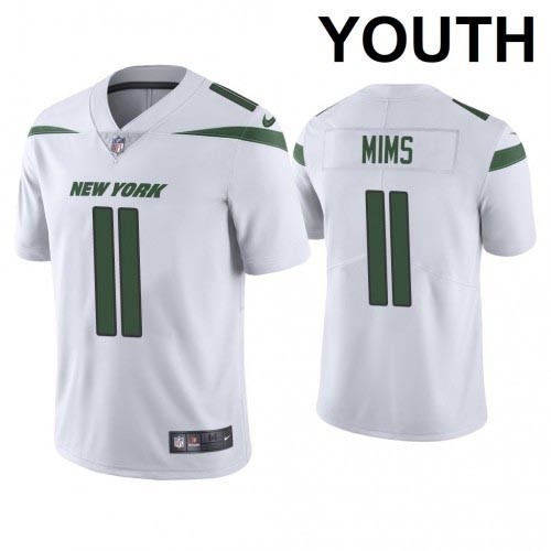 Youth Jets #11 Denzel Mims White Stitched NFL Vapor Untouchable Limited Jersey