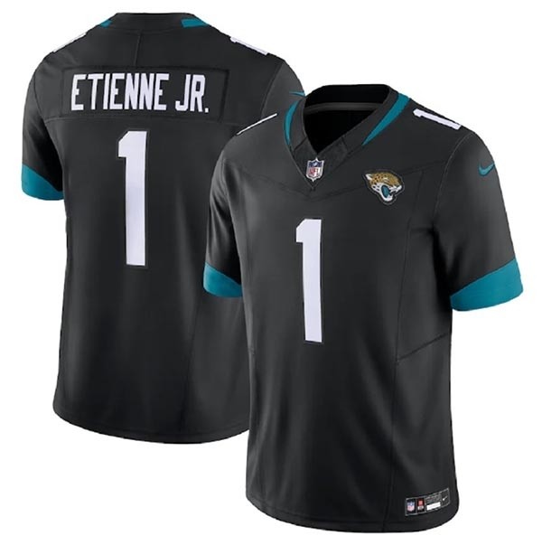 Men's Jacksonville Jaguars #1 Travis Etienne Jr. Black 2023 F.U.S.E Vapor Untouchable Limited Stitched Jersey