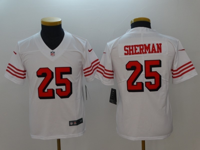 NFL Youth 49ers Jimmy Sherman #25 white New 2018 Legend Jersey