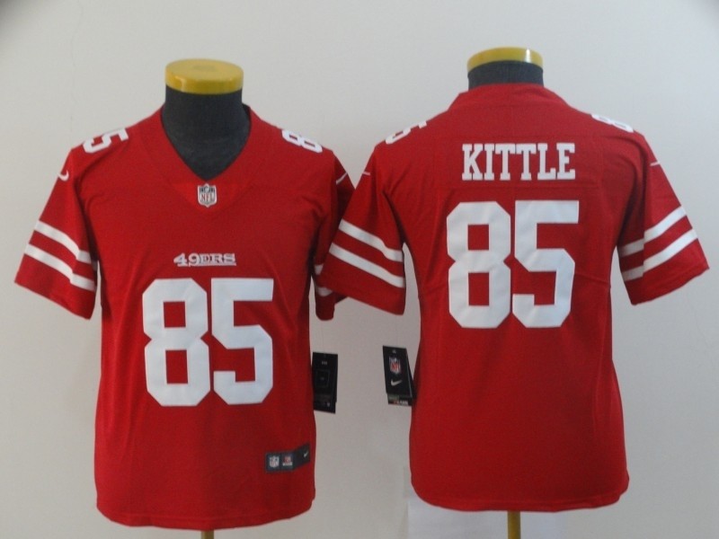 NFL Youth San Francisco 49ers George Kittle #85 Red Jersey