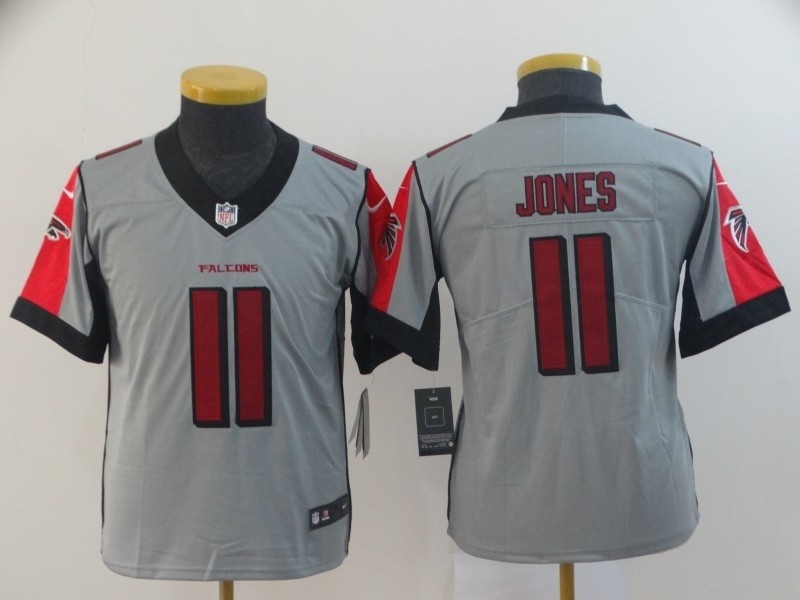 NFL Youth Falcons Julio Jones #11 Grey Inverted Legend Jersey