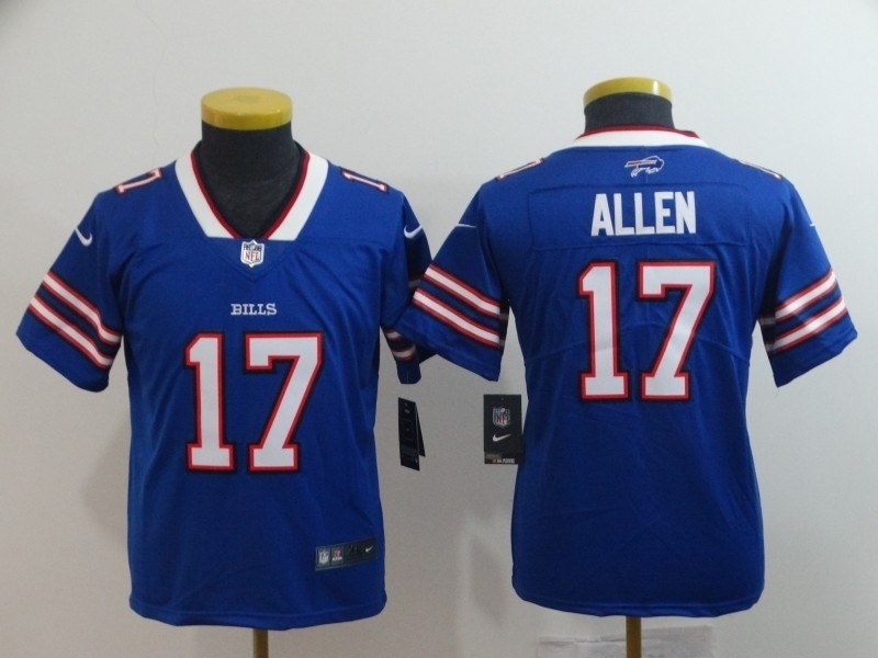 NFL Youth Buffalo Bills Josh Allen #17 blue Jersey