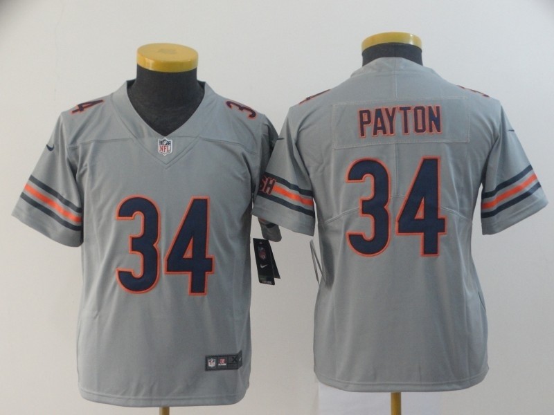 NFL Youth Bears Walter Payton #34 grey Inverted Legend Jersey