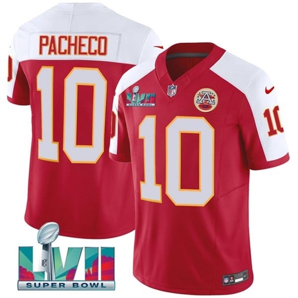 Men's Kansas City Chiefs #10 Pacheco Red 2023 F.U.S.E. With Super Bowl LVII Patch Vapor Untouchable Limited Stitched Jersey