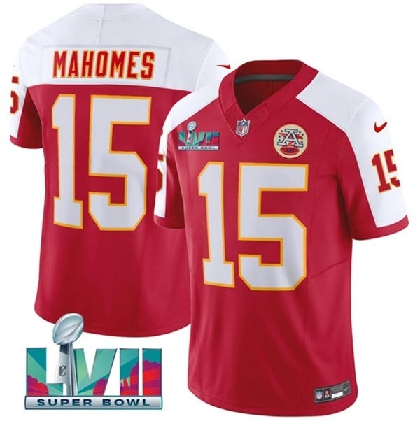 Men's Kansas City Chiefs #15 Patrick Mahomes Red 2023 F.U.S.E. With Super Bowl LVII Patch Vapor Untouchable Limited Stitched Jersey