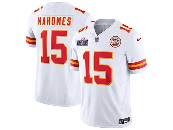 Men's Kansas City Chiefs #15 Patrick Mahomes White Super Bowl LVIII F.U.S.E. Limited Jersey