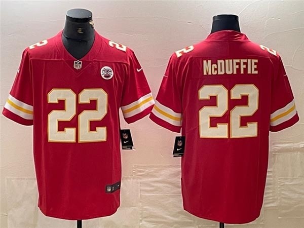 Men's Kansas City Chiefs #22 Trent McDuffie Red Vapor Limited Jersey