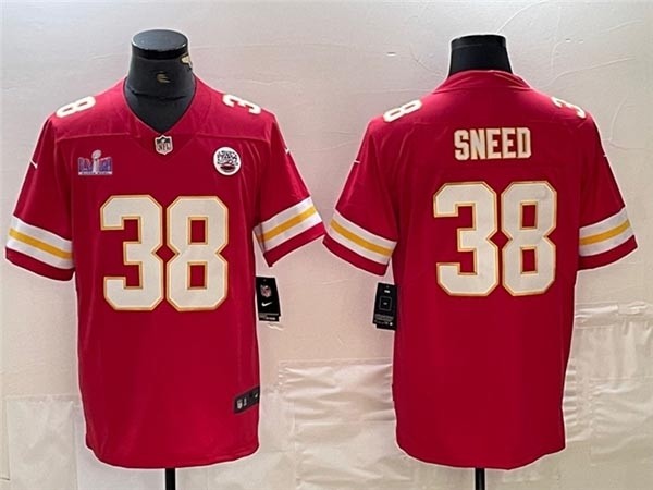 Men's Kansas City Chiefs #38 L'Jarius Sneed Red Super Bowl LVIII Limited Jersey