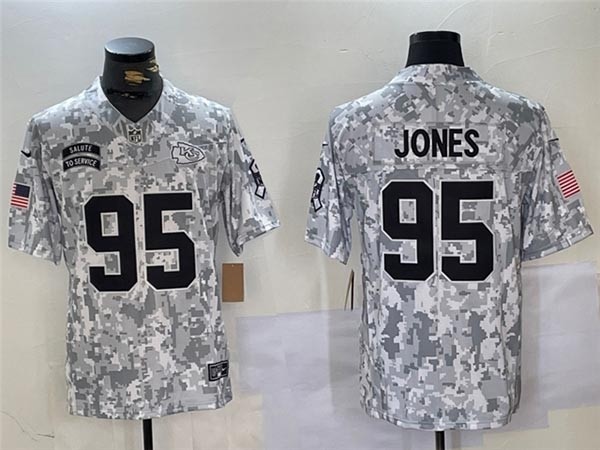 Men's Kansas City Chiefs #95 Chris Jones Arctic Camo 2024 Salute To Service Limited Jersey