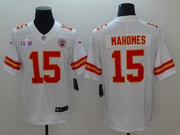 Men's Kansas City Chiefs #15 Patrick Mahomes White Super Bowl LVIII Limited Jersey