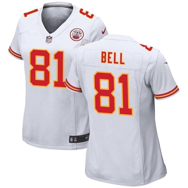 Women's Kansas City Chiefs #81 Blake Bell White Stitched Jersey(Run Small)