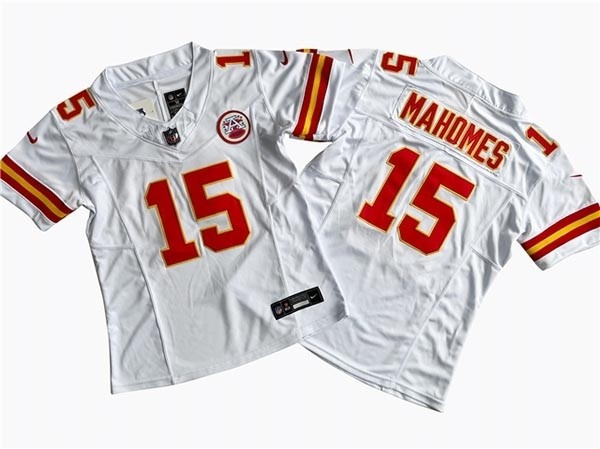 Women's Kansas City Chiefs #15 Patrick Mahomes White Vapor F.U.S.E. Limited Jersey