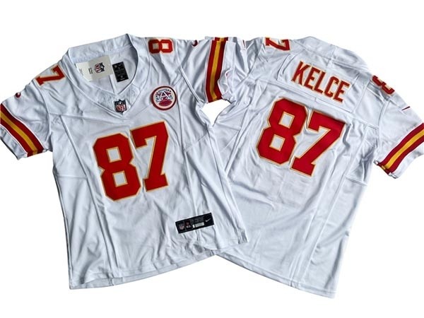 Women's Kansas City Chiefs #87 Travis Kelce White Vapor F.U.S.E. Limited Jersey