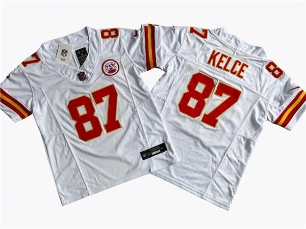 Youth Kansas City Chiefs #87 Travis Kelce White Vapor F.U.S.E. Limited Jersey