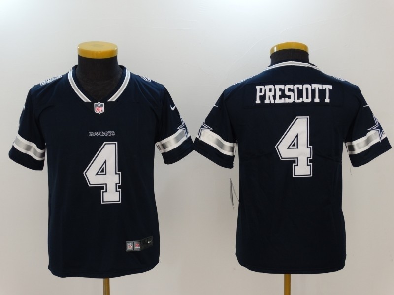 NFL Youth Dallas Cowboys Dak Prescott #4 blue Jersey