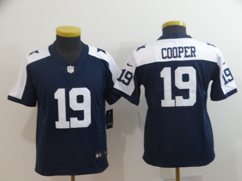 NFL Youth Cowboys Amari Cooper #19 blue thanksgiving Jersey