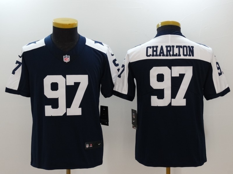 NFL Youth Cowboys Charlton #97 blue thanksgiving Jersey