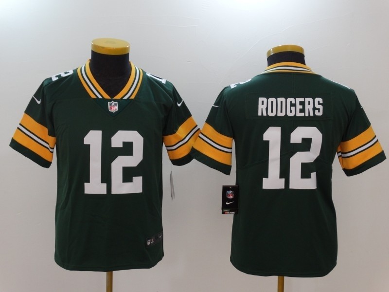 NFL Youth Green Bay Packers Rodgers #12 green  Jersey